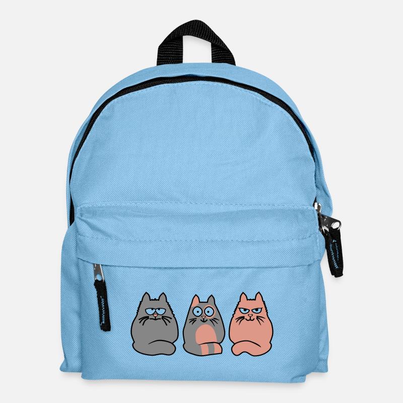 3 Katzen - Kinder Rucksack - Hellblau