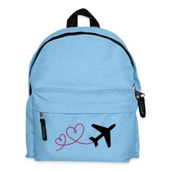 Airplane with 2 hearts - Kids' Backpack - light blue - Front