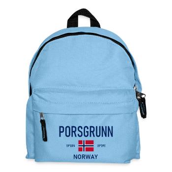 Porsgrunn - Norway - Coordinates - Flag - Kids' Backpack - light blue - Front