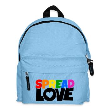 T-shirt with Spread Love in rainbow colours - Kids' Backpack - light blue - Front