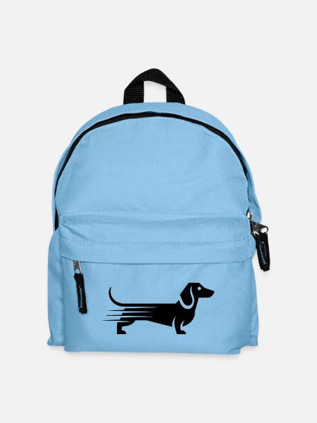Dackel - Cooles Haustier Logo - Kinder Rucksack - Hellblau