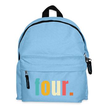 Quatre Quatre Quatre Années 4ème Anniversaire Texte Police Coloré - Sac à dos Enfant - bleu clair - Devant