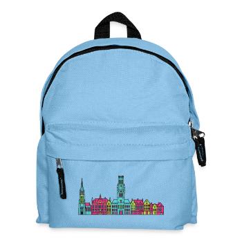 Brügge Stadtsilhuett Glockenturm Moderne Kunst - Kinder Rucksack - Hellblau - Vorne