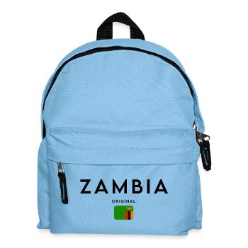 Sambische Flagge, elegantes minimalistisches Design - Kinder Rucksack - Hellblau - Vorne