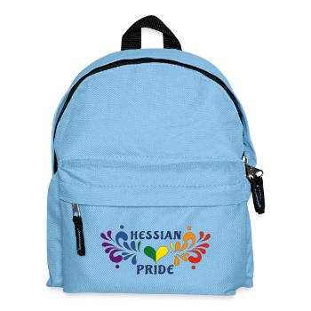 Hessian Pride Herzblüte Muster - Kinder Rucksack - Hellblau - Vorne
