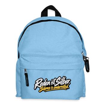 Reden ist Silber – Silence is underrated - Kinder Rucksack - Hellblau - Vorne