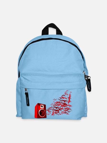 Speaker Birds DJ - Kids' Backpack - light blue