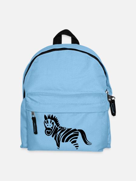 Zebra Design schwarz/ weiss - Kinder Rucksack - Hellblau