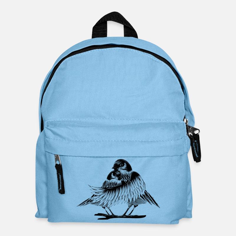 zwei verliebte Vögel - Kinder Rucksack - Hellblau