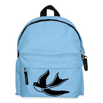 Schwalbe – Eleganter Vogel im Flug als Silhouette - Kinder Rucksack - Hellblau - Vorne