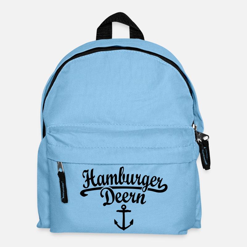 Hamburger Deern Klassik (Weiß) Hamburg - Kinder Rucksack - Hellblau