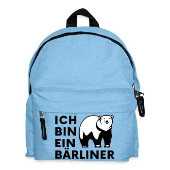 Polar Bären Silhouette Kontrast - Kinder Rucksack - Hellblau - Vorne