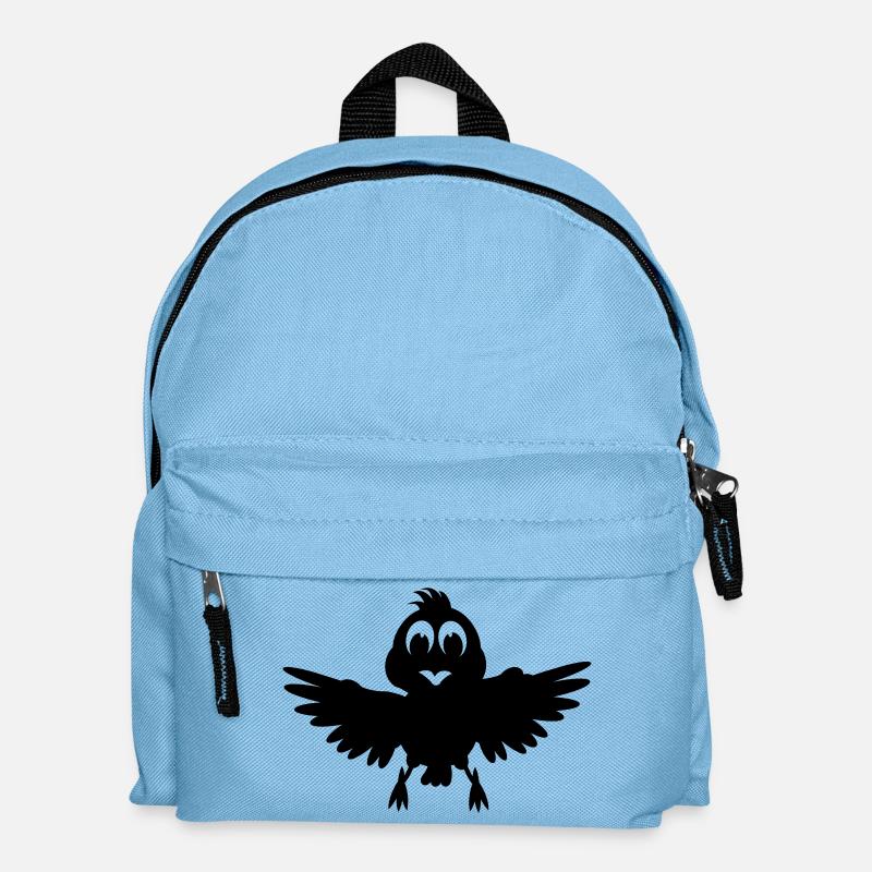 Vogel mit ausgebreiteten Flügeln Schattenbild - Kinder Rucksack - Hellblau