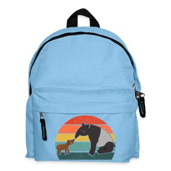 Tapir Famille Mère Enfant Bébé Vintage Cadeau - Sac à dos Enfant - bleu clair - Devant