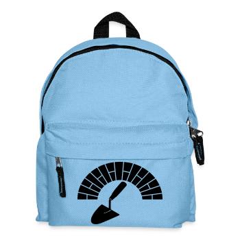 Mason masonry bricks with trowel logo - Kids' Backpack - light blue - Front