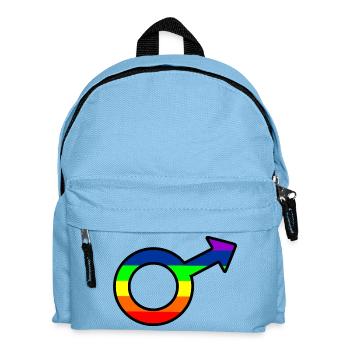 Gender man logo with rainbow - Kids' Backpack - light blue - Front