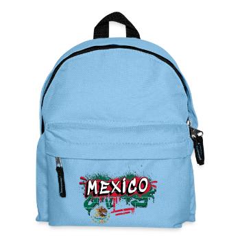 Mexico flag graffiti design - Kids' Backpack - light blue - Front