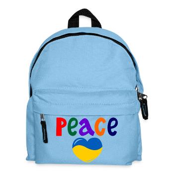 Herzfrieden für die Ukraine farbigen Frieden - Kinder Rucksack - Hellblau - Vorne