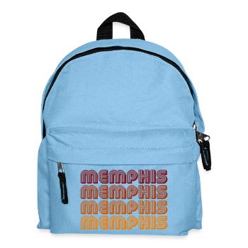 Memphis Gradient Text Repeat - Kids' Backpack - light blue - Front