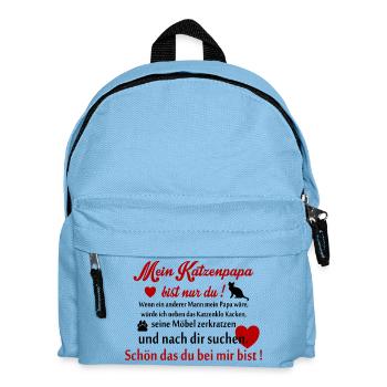 Cat Papa - Kids' Backpack - light blue - Front