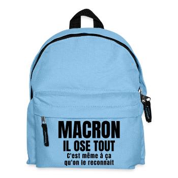 Macron, président, politique - Sac à dos Enfant - bleu clair - Devant
