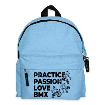Practice Passion Love BMX - Kinder Rucksack - Hellblau - Vorne