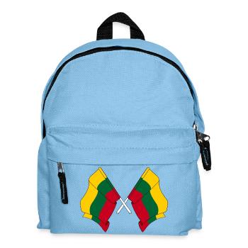 Zwei litauische Flaggen gekreuzt - Kinder Rucksack - Hellblau - Vorne