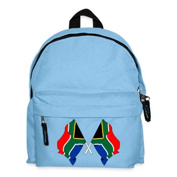 Two flags South Africa crossed - Kids' Backpack - light blue - Front