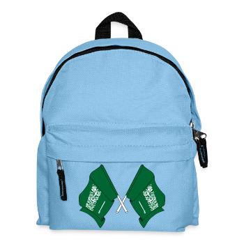 Two flags Saudi Arabia - Kids' Backpack - light blue - Front