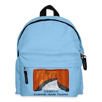 Japan, Kyoto, Fushimi Inari Taisha Torii Drawing - Kids' Backpack - light blue - Front