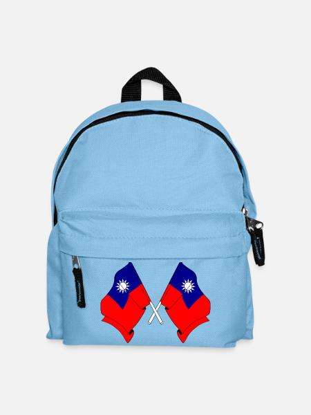 Deux drapeaux croisés depuis Taïwan - Sac à dos Enfant - bleu clair