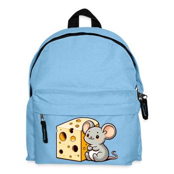 Cheese Lover Mouse: The Tiny Gourmet - Kids' Backpack - light blue - Front