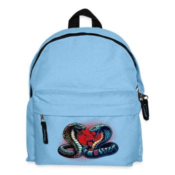 dynamic and colorful Cobra snake motif - Kids' Backpack - light blue - Front
