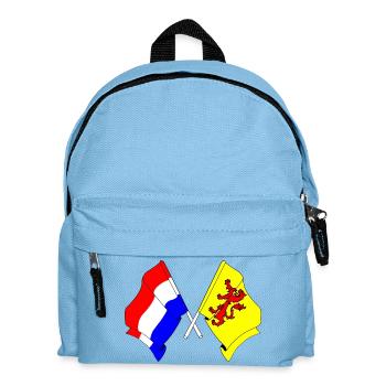 Flagge der Niederlande, Südholland gekreuzt - Kinder Rucksack - Hellblau - Vorne