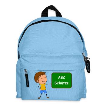 Einschulung ABC Schütze - Kinder Rucksack - Hellblau - Vorne