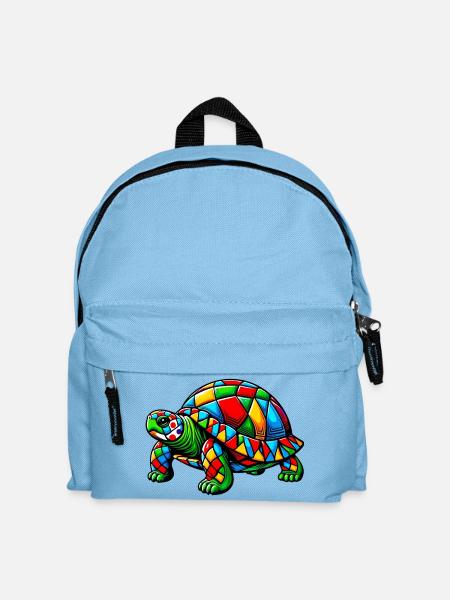 Arlequin Tortue - Sac à dos Enfant - bleu clair