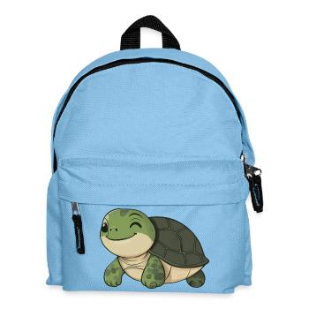 Süße glückliche Schildkröte - entzückende und fröhliche Karikatur - Kinder Rucksack - Hellblau - Vorne