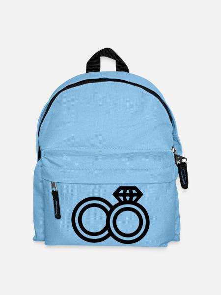 Eheringe Hochzeit - Kinder Rucksack - Hellblau