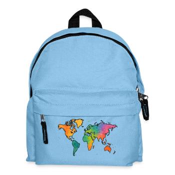 World Map Watercolor Rainbow - Kids' Backpack - light blue - Front