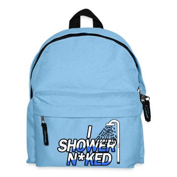 Unter der Dusche N*ked - Kinder Rucksack - Hellblau - Vorne
