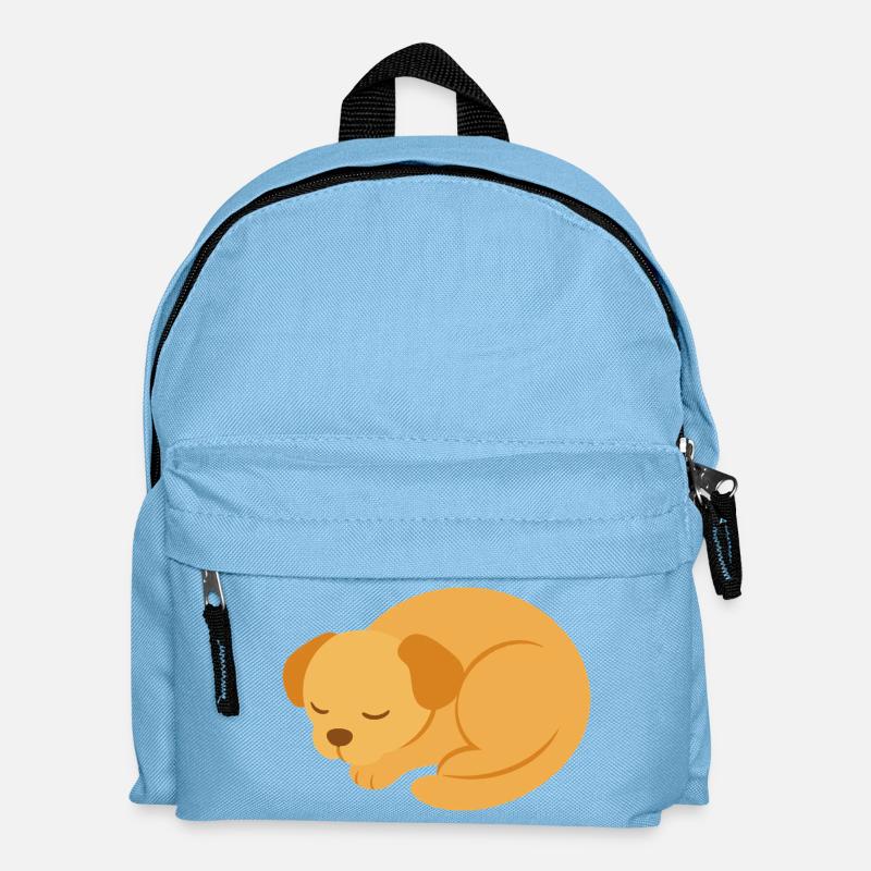 Sleeping Puppy in minimalist style - Kids' Backpack - light blue