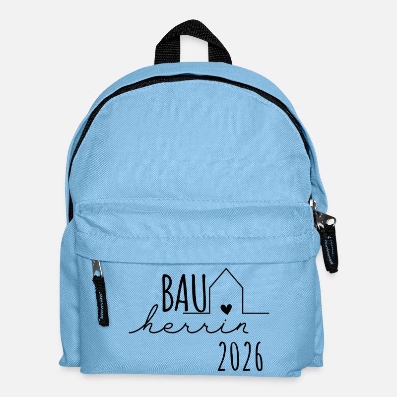 Bauherrin 2026 Geschenk Hausbau Baustelle - Kinder Rucksack - Hellblau