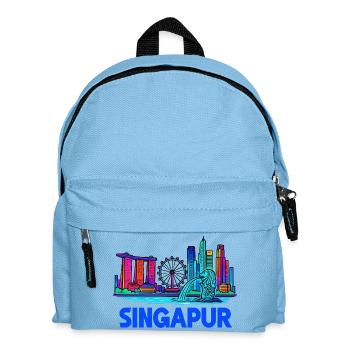 Singapore skyline - Kids' Backpack - light blue - Front