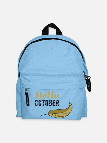 Oktober Goldenes Hallo Blatt-Design - Kinder Rucksack - Hellblau