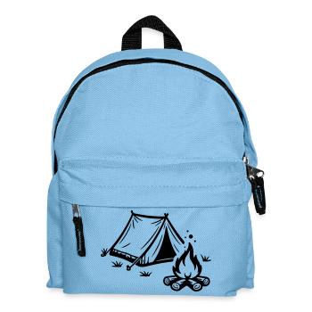 Zelt Lagerfeuer Camping - Kinder Rucksack - Hellblau - Vorne