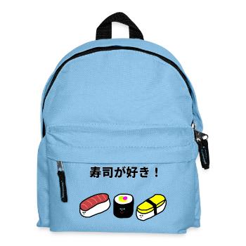 Sushi Kawaii  "J'aime les sushis" - Sac à dos Enfant - bleu clair - Devant