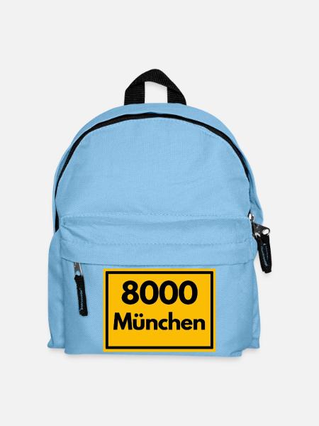 ALTE POSTLEITZAHL PLZ RETRO 8000 MÜNCHEN BAYERN - Kinder Rucksack - Hellblau