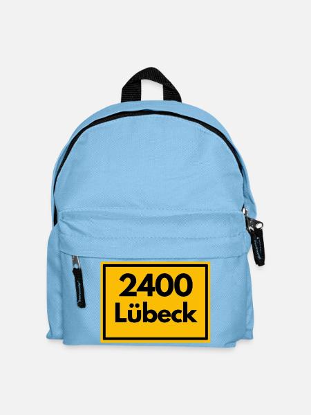 ALTE POSTLEITZAHL PLZ RETRO 2400 LÜBECK HANSEPERLE - Kinder Rucksack - Hellblau