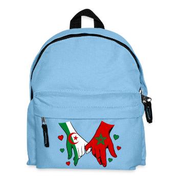 Algérie-Maroc Drapeau main dans la main - Sac à dos Enfant - bleu clair - Devant