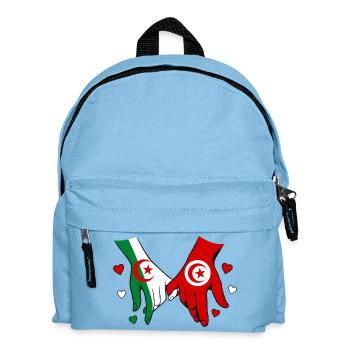 Algérie-Tunisie Drapeau main dans la main - Sac à dos Enfant - bleu clair - Devant